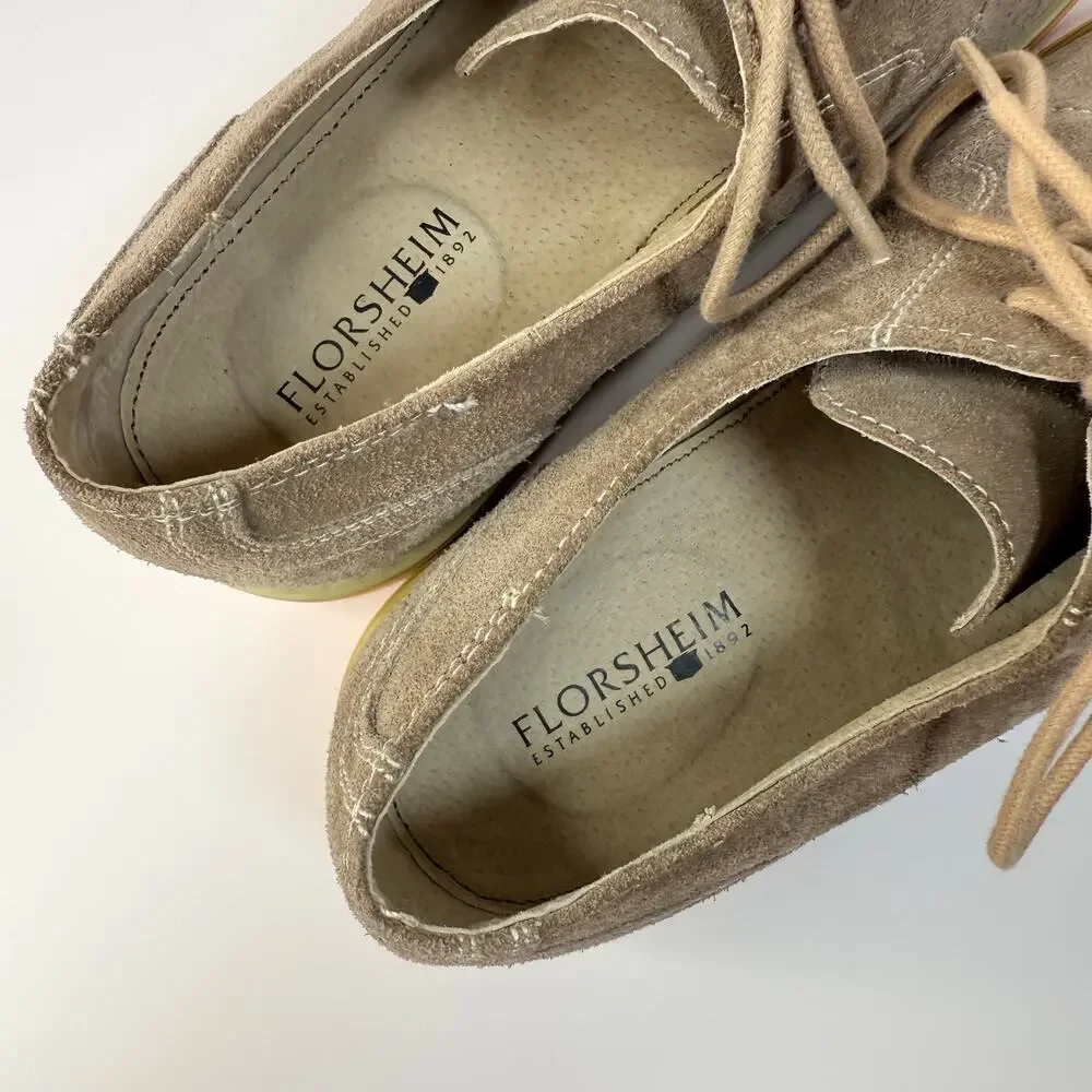 Florsheim Men’s Size 8.5M Jeremy Suede Oxford Shoes Tan Camel‎ Casual Dress